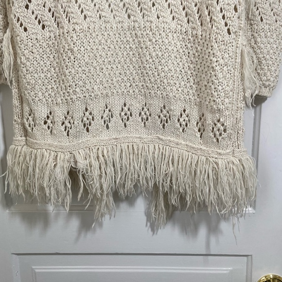 En Creme Bohemian Open Weave Chunky Knit Long Cardigan - Picture 10 of 11